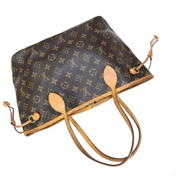 LOUIS VUITTON Neverfull PM Shoulder Tote Bag Monogram Leather - Picture 15 of 16